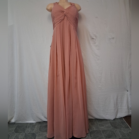 Azazie Dresses & Skirts - Azazie Kaitlynn Champagne Rose  Sweetheart Maxi Gown Size A14